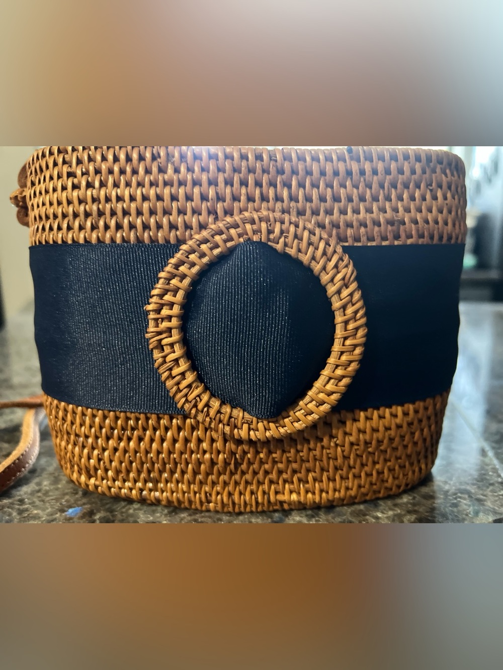 Lisi lerch navy and brown bucket bag